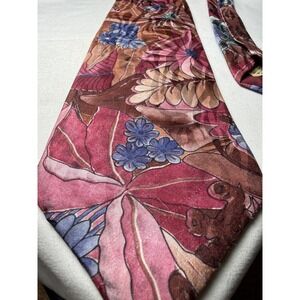 Envoy Silk Blend Floral Tie Men Burgundy Pink Blue Abstract Pattern